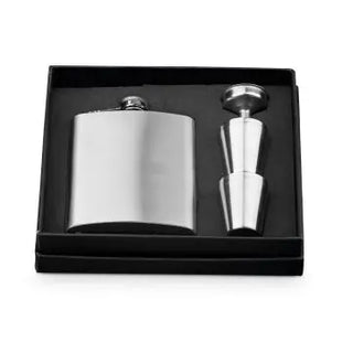 NOVAK Edelstahlflasche und Gläser Set 200ml in Silber – Trinkgenuss To-Go TK Gruppe® Grosshandel 