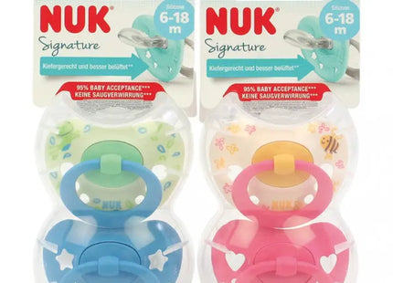 NUK Signature Beruhigungssauger Größe 2, 6-18 Monate, Doppelpack TK Gruppe® Grosshandel 