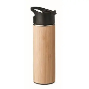 Nachhaltige 450 ml Isolierflasche NANDA aus Holz - Stylisch und umweltfreundlich TK Gruppe® Grosshandel 