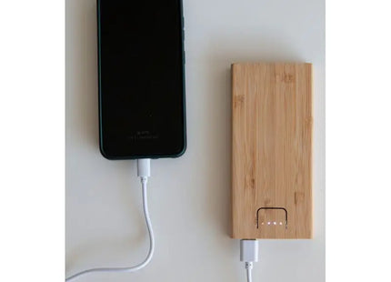 Nachhaltige Powerbank BAMBOO ENERGY - Braun, Umweltfreundlicher Tragbarer Akku TK Gruppe® Grosshandel 