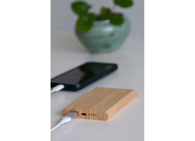 Nachhaltige Powerbank BAMBOO EVOLUTION - Braun, Umweltfreundlicher Tragbarer Akku TK Gruppe® Grosshandel 