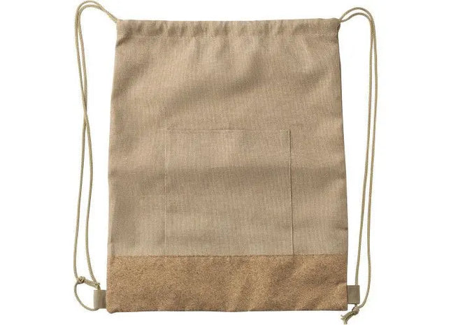 Nachhaltige rPET-Polyester Kordelzugtasche Ansel in Khaki TK Gruppe® Grosshandel 