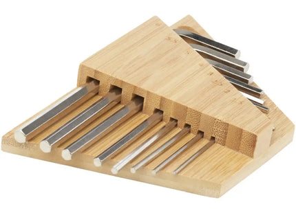 Nachhaltiger Allen Inbusschlüsselsatz aus Bambus - natürlicher, umweltfreundlicher Werkzeugsatz TK Gruppe® Grosshandel 