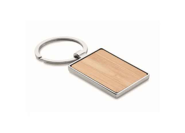 Nachhaltiger Bambus-Schlüsselanhänger BENDIGO, Holz, Eckig, Umweltfreundlich TK Gruppe® Grosshandel 