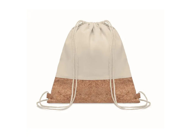 Nachhaltiger Kordelzugbeutel aus Kork ILLA - beige Umweltfreundlicher Rucksack für jeden Tag TK Gruppe® Grosshandel 