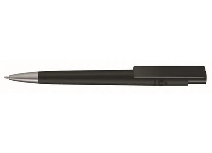 Nachhaltiger Recycled Pet Pen Pro F Si Druckkugelschreiber - nachfüllbar, ergonomisch - schwarz TK Gruppe® Grosshandel 