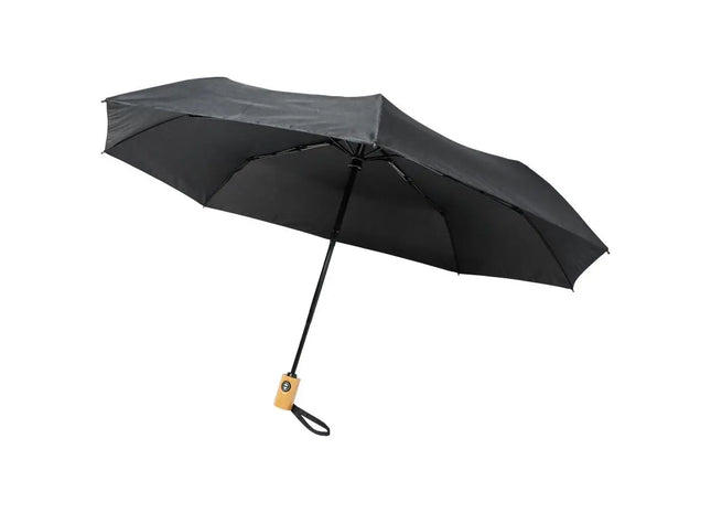 Nachhaltiger Schutz: Bo 21 Automatik Kompaktregenschirm aus recyceltem PET-Kunststoff in elegantem Schwarz TK Gruppe® Grosshandel 