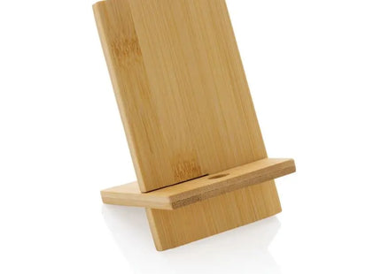 Nachhaltiger Telefonständer aus Bambus in Kraftkarton - Braun, Umweltfreundlich und Stilvoll TK Gruppe® Grosshandel 