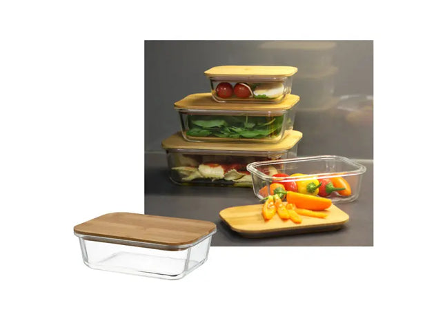 Nachhaltiger Vorratsbehälter 1,0 Liter mit Bambusdeckel TK Gruppe® Grosshandel 