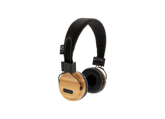 Nachhaltiger kabelloser Kopfhörer aus Bambus - Braun und Schwarz, umweltfreundlich & stilvoll TK Gruppe® Grosshandel 
