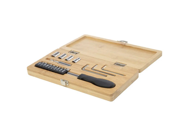 Nachhaltiges Rivet 19-teiliges Werkzeugset - Bambus und recycelter Kunststoff - natürlich und umweltfreundlich TK Gruppe® Grosshandel 