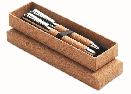 Nachhaltiges Schreibgeräte-Set Kork QUERCUS – Natürliches Holz-Set für umweltbewusstes Schreiben TK Gruppe® Grosshandel 