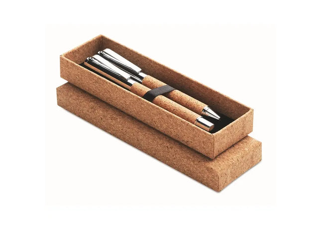 Nachhaltiges Schreibgeräte-Set Kork QUERCUS – Natürliches Holz-Set für umweltbewusstes Schreiben TK Gruppe® Grosshandel 