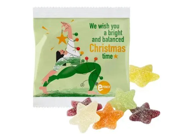 Nachhaltiges Veganes Weihnachtsgelee - Bedrucktes kompostierbares Tütchen für umweltbewussten Genuss TK Gruppe® Grosshandel 