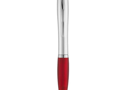 Nash Stylus Kugelschreiber - Silbern mit Rotem Griff, Schwarze Mine, Elegantes Design TK Gruppe® Grosshandel 