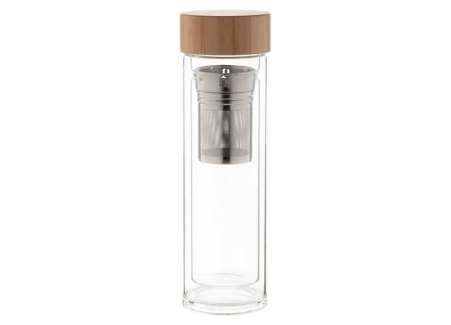 Natur Transparent Andina 420ml Glas-Thermoflasche, öko-elegant TK Gruppe® Grosshandel 