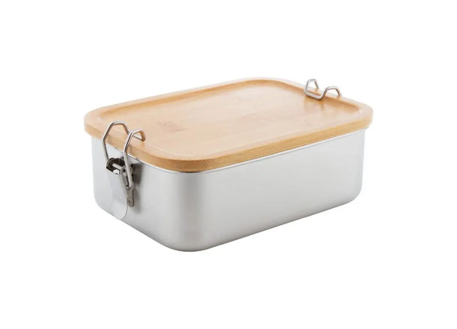 Bambento Lunchbox Silber/Natur, Essensbox Bambus – Stilvoll & Öko TK Gruppe® Grosshandel 