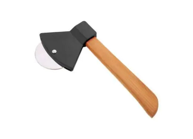 Pizzax Pizzaschneider - Schwarz/Natur: Scharf, langlebig, ergonomisch, stilvoll, vielseitig einsetzbar TK Gruppe® Grosshandel 