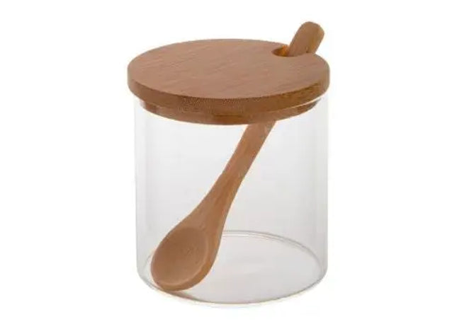 Lanai Gewürzbehälter aus Glas - Transparent/Natur: Stilvoll, luftdicht, langlebig, vielseitig, umweltfreundlich TK Gruppe® Grosshandel 