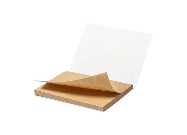 Naturbelassener Zomek Saatpapier-Haftnotizblock: Nachhaltige Notizen, die nach Gebrauch in Blumen verwandelt werden TK Gruppe® Grosshandel 