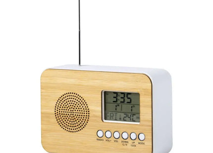 Naturfarbene Tulax Radio-Tischuhr - Elegantes Multifunktionsgerät TK Gruppe® Grosshandel 
