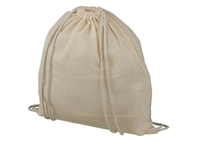 Naturfarbener Maine Baumwollrucksack mit Kordelzug, 5L TK Gruppe® Grosshandel 
