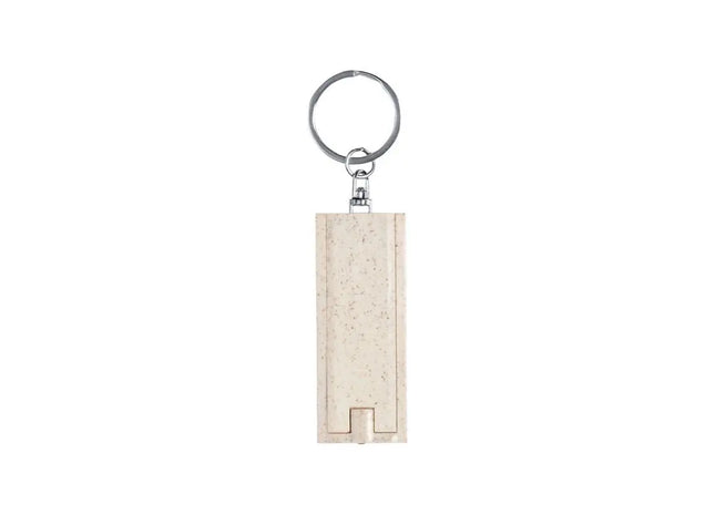 Naturfarbener Tasex Schlüsselring mit Taschenlampe - Praktisch & Hell, 100 Zeichen TK Gruppe® Grosshandel 