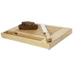 Naturfarbenes Bambus-Schneidebrett Pao mit Edelstahlmesser - Praktisches Set für die Küche TK Gruppe® Grosshandel 