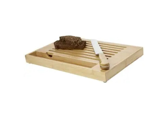 Naturfarbenes Bambus-Schneidebrett Pao mit Edelstahlmesser - Praktisches Set für die Küche TK Gruppe® Grosshandel 