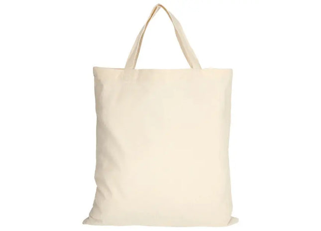Natürliche Einkaufstasche aus leichter Baumwolle, kurze Henkel – umweltfreundlich, praktisch, stilvoll TK Gruppe® Grosshandel 