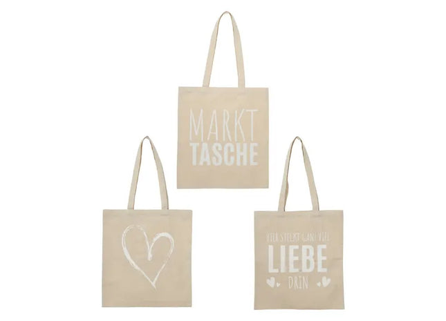 Natürliche Einkaufstasche, 3er-Set, ca. 42x38cm, umweltfreundliche Tragetaschen für Einkäufe TK Gruppe® Grosshandel 