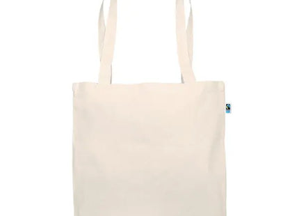Natürliche Fairtrade-Baumwoll-Einkaufstasche mit langen Henkeln – nachhaltig, robust, vielseitig TK Gruppe® Grosshandel 