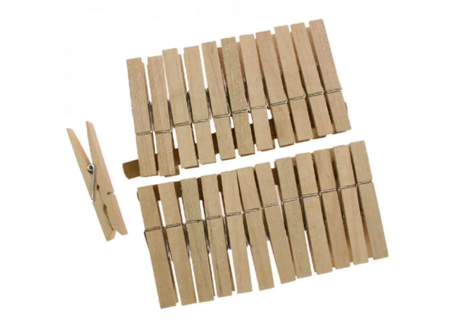 Natürliche Kiefernholz Wäscheklammern, 7x0.9cm, 24 Stück - Robust & Umweltfreundlich TK Gruppe® Grosshandel 