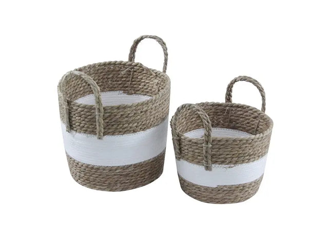 Natürliche Körbe mit Henkeln - Rustikales 2er-Set zur Aufbewahrung TK Gruppe® Grosshandel 