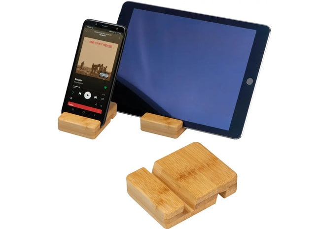 Natürlicher Bambus Smartphonehalter San Sebastián in Beige - Stilvoll und Umweltfreundlich TK Gruppe® Grosshandel 