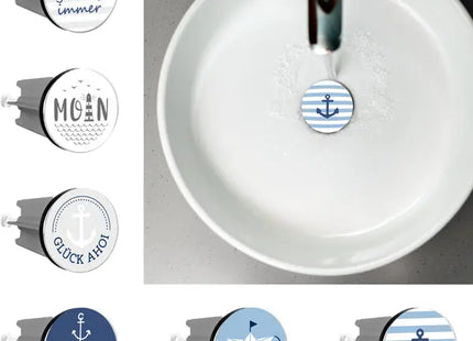Nautical Sink Stoppers, Pack of 6 - Coastal-Themed Drain Plugs for Your Bathroom TK Gruppe® Grosshandel 