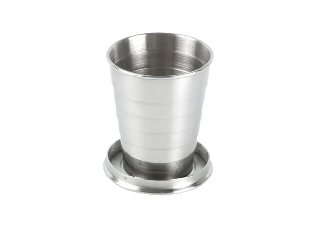 Nautilus Teleskopbecher 70 ml in Silber – Kompakt & praktisch für unterwegs TK Gruppe® Grosshandel 