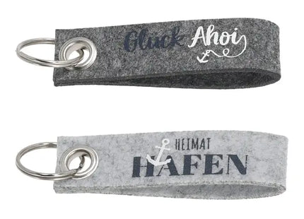 Nautisches Schlüsselband aus Filz | AHOI Design | Set aus 2 | Robuste Schlüsselhalter | Stilvolle Halsbänder TK Gruppe® Grosshandel 
