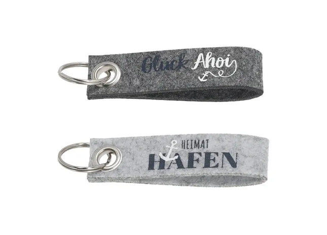 Nautisches Schlüsselband aus Filz | AHOI Design | Set aus 2 | Robuste Schlüsselhalter | Stilvolle Halsbänder TK Gruppe® Grosshandel 