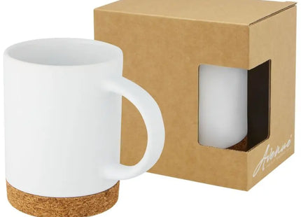 Neiva 425 ml Keramikbecher, weiß mit innovativem Korkboden TK Gruppe® Grosshandel 