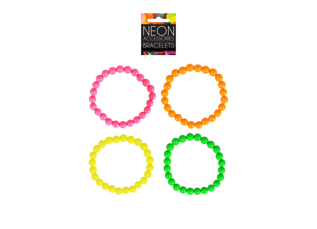 Neon-Armband 20 cm – 4 sortierte Farben, Party- und Event-Zubehör TK Gruppe® Grosshandel 