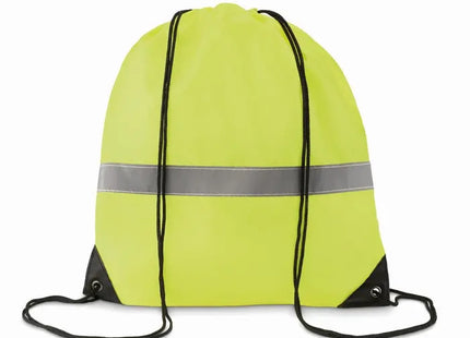 Neon Gelber Kordelzugbeutel STRIPE - Leichter Zugbeutel für unterwegs TK Gruppe® Grosshandel 