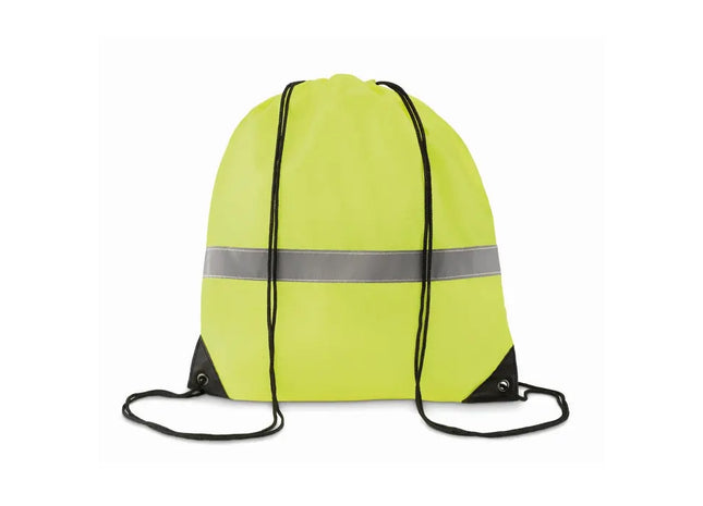 Neon Gelber Kordelzugbeutel STRIPE - Leichter Zugbeutel für unterwegs TK Gruppe® Grosshandel 