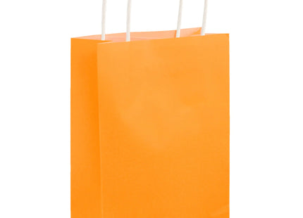 Neon-Orange Tasche mit Griffen, 14x21x7 cm, Party-Geschenktüte, Leuchtende Farbe TK Gruppe® Grosshandel 