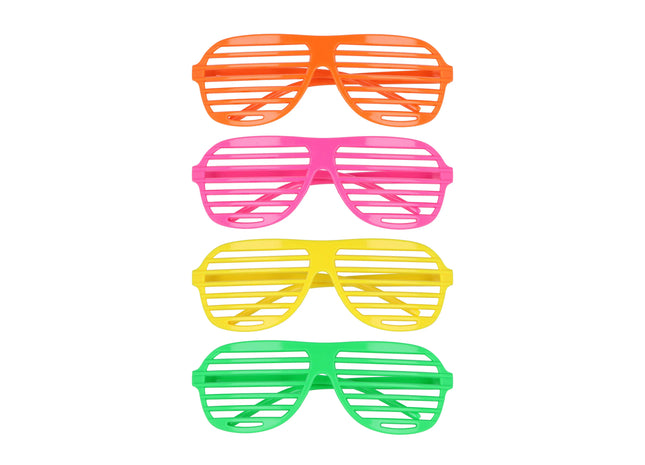 Neon Partybrille für Erwachsene, 4 sortierte Farben, ideal für Events & Feste TK Gruppe® Grosshandel 