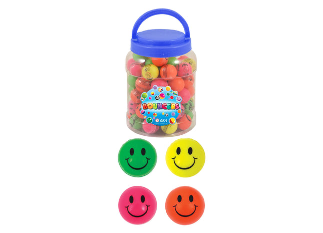 Neon Smile Jet Ball, 3,3 cm, 4 verschiedene Farben - Leuchtende Spielbälle TK Gruppe® Grosshandel 