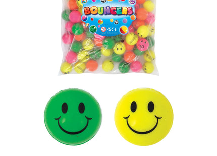 Neon Smiley Jet Ball, 3,3 cm, 4er-Set in verschiedenen Farben - Spielzeug für Kinder & Partys TK Gruppe® Grosshandel 