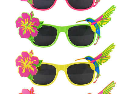Neon-Sonnenbrille für Erwachsene mit tropischen dunklen Gläsern – 4-Farben-Set TK Gruppe® Grosshandel 