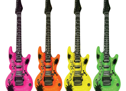 Neonfarbene aufblasbare Gitarre, 95 cm, 4 Varianten - Partyzubehör TK Gruppe® Grosshandel 