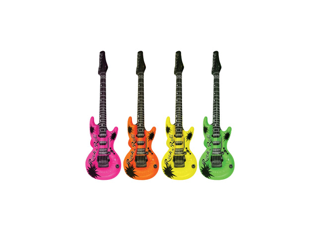 Neonfarbene aufblasbare Gitarre, 95 cm, 4 Varianten - Partyzubehör TK Gruppe® Grosshandel 
